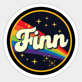 Finn // Rainbow In Space Vintage Style Sticker